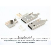 Conector USB macho tipo A para armar, soldable